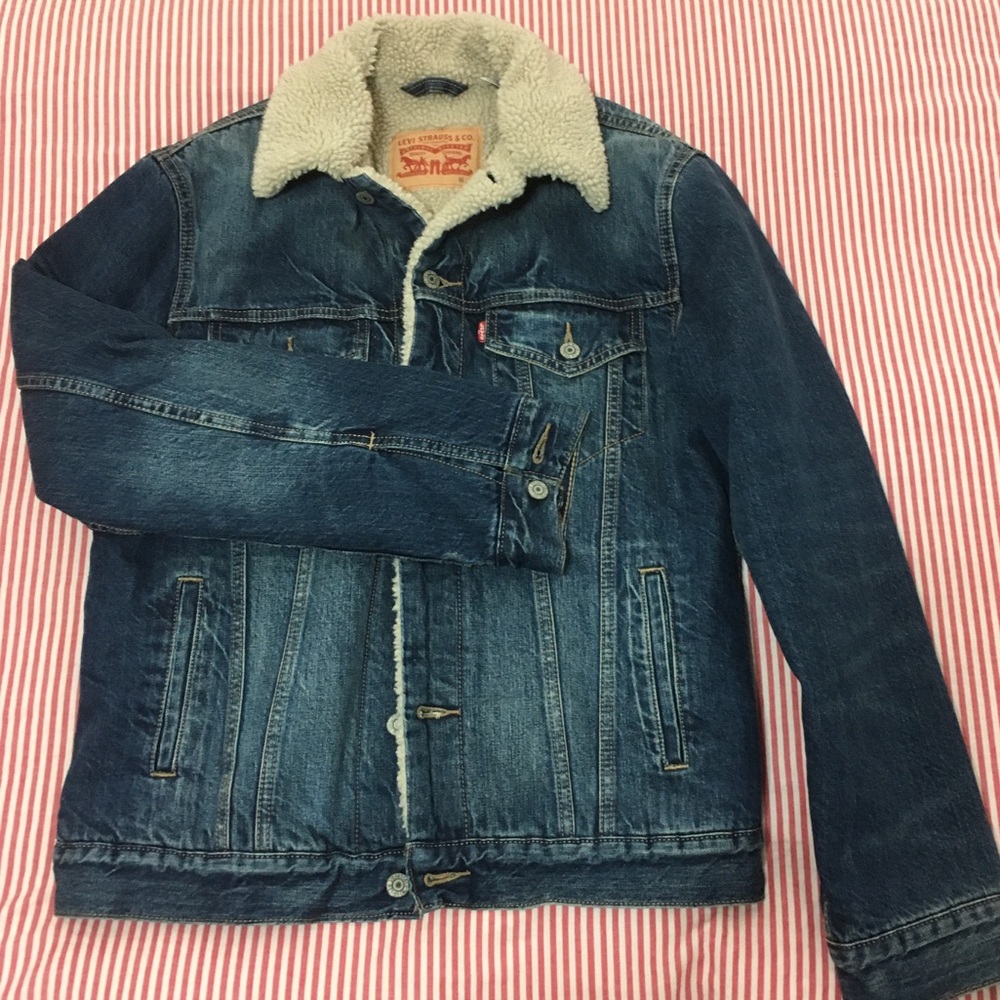 Levi’s Denim Shearling Jacket M